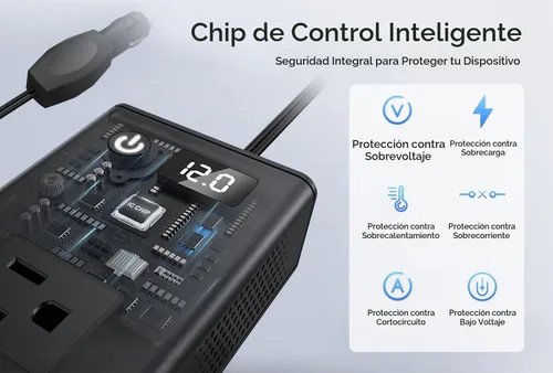 Vista 7 de 200W portátil 12V a 110v cargador de coche inversores de corriente para vehículos