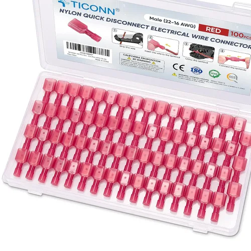 Vista 18 de TICONN Kit de conector de pala de nailon, conectores de alambre de crimpado