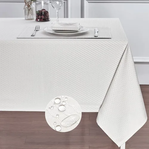 Vista 16 de Mantel redondo de poliéster resistente al agua y las manchas, lavable, mantel de tela para mesa de cocina y comedor
