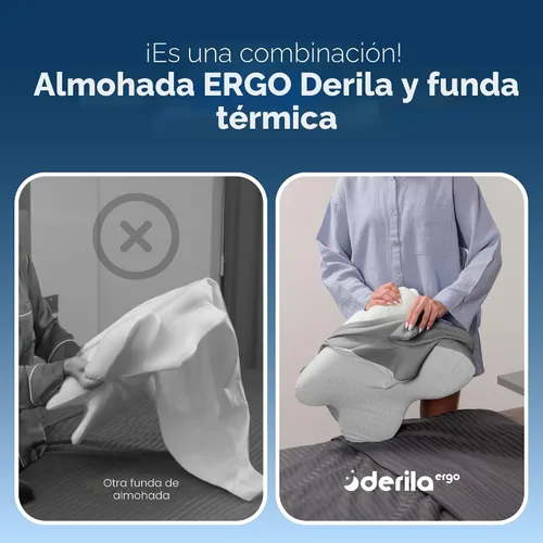 Vista 7 de Derila Ergo - Funda de almohada térmica para almohada cervical para cuello cervical, almohada refrescante para almohada de espuma viscoelástica