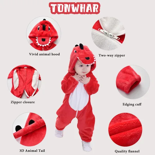 Vista 2 de TONWHAR Disfraz unisex para bebé, traje de animal para niños pequeños y niños