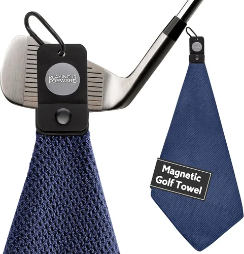 Vista 14 de Toallas de golf magnéticas para bolsas de golf con clip y imán ultra fuerte - Toalla de microfibra con tejido de gofre para sujeción segura
