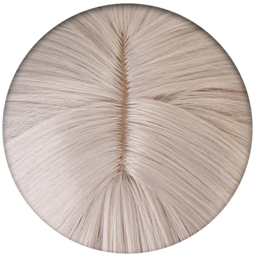 Vista 6 de JCvCX Anime Yashiro Nene - Peluca de cosplay gris con cabello largo y recto verde claro para Halloween