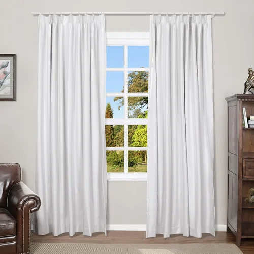 Vista 10 de TWOPAGES Cortinas plisadas opacas de 63 pulgadas de largo para ventanas pequeñas, paneles de lino con aislamiento térmico