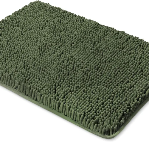 Vista 124 de Yeaban Alfombra de pasillo de baño de 24 x 72 pulgadas, antideslizante, alfombra de baño larga de felpilla gruesa, absorbente y lavable, alfombra