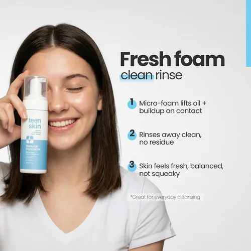Vista 8 de Natural Outcome Jabón Facial para Adolescentes Loción Limpiadora Facial Diaria de Espuma Suave para Niños y Niñas Ingredientes Naturales No
