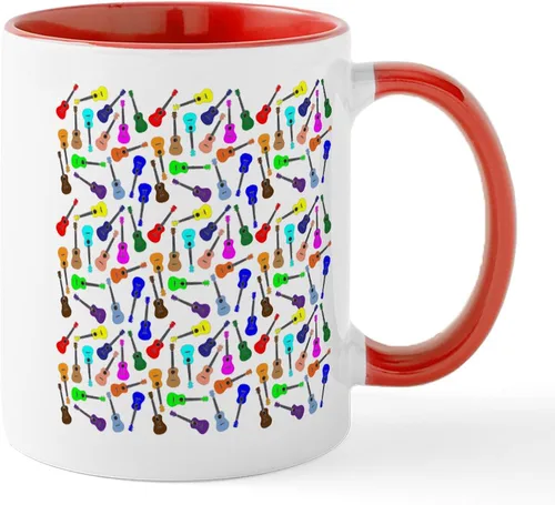 Vista 44 de CafePress Peace Love - Taza de café de cerámica para ukelele (11 oz (11.0 fl oz)
