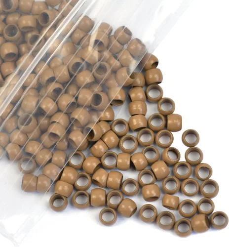 Vista 4 de Extensiones de cabello con microeslabones de 0.118 pulgadas, cuentas de micro anillos de cobre, nano cuentas para extensiones de cabello