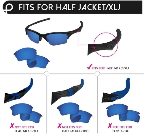 Vista 3 de PapaViva Lentes de repuesto y kits de goma para gafas de sol Oakley Half Jacket
