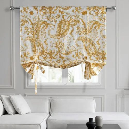 Vista 25 de HPD Half Price Drapes PRCT-TUD211A-63 - Cortinas de algodón estampado para oscurecer la habitación, cortina enrollable de globo para sala de estar