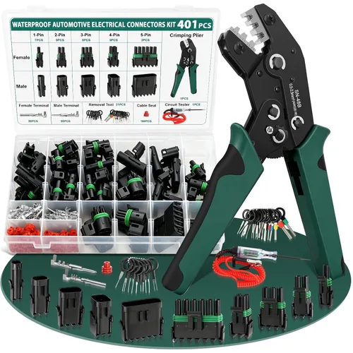 Vista 10 de Juego de conectores DT Deustch de 236 piezas, 12 kits con crimpador de cables, 2, 3, 4, 6, 8, 12 pines, conectores eléctricos automotrices