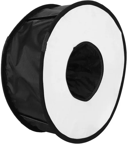 Vista 5 de Alvinlite Universal Shoot Macro Flash Light Lámpara Portátil Capucha Difusor Plegable Softbox Redondo para Cámara Video Shooting 16.5x6.3in Beauty