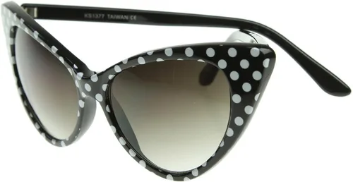 Vista 4 de zeroUV - Women's Retro Polka Dot Oversize Cat Eye Sunglasses 54mm