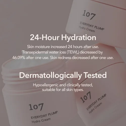 Vista 6 de 107 EVERYDAY PLUMP Hydro Cream, hidratante facial ligero con probióticos, escualano y ginseng fermentado, hidrata, nutre y mejora la luminosidad