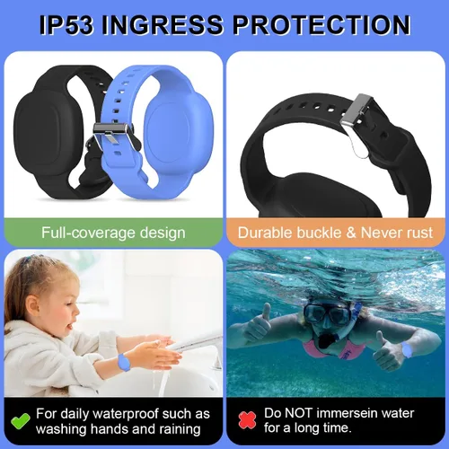 Vista 5 de [Paquete de 2] Funda para pulsera Tile Mate impermeable, de silicona suave, compatible con Tile Mate (2022), funda oculta para niños, adolescentes