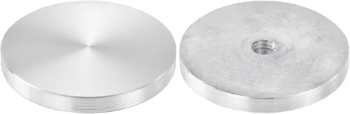 Vista 44 de uxcell M6 Rosca 0.787 in de diámetro de forma redonda de aluminio disco hardware 1pcs, aluminio círculo disco vidrio adaptador superior para mesa