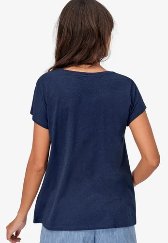 Vista 3 de Ellos Camiseta con cuello redondo para mujer, talla grande