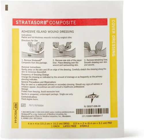 Vista 3 de Medline Stratasorb - Apósitos adhesivos impermeables para heridas, 4 x 4 pulgadas, caja de 10