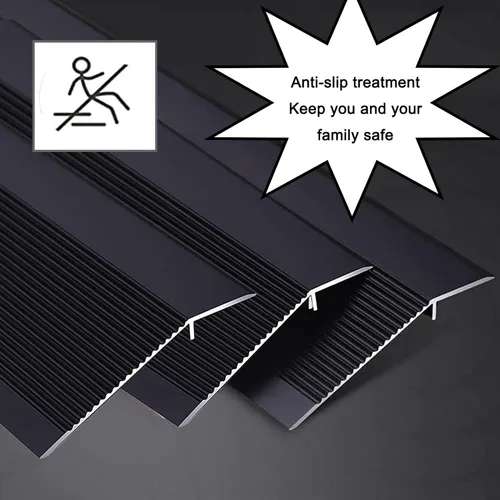 Vista 3 de Tira de transición de piso, tiras de transición de aluminio para puerta, transición de suelo adhesivo de 35.4 pulgadas, para borde de puerta