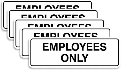 Vista 47 de Letrero estándar de solo empleados - Negro - Pequeño (1 paquete)
