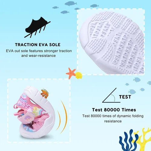 Vista 4 de JOINFREE Zapatos de agua para niños y niñas, transpirables, Qucik Dry Sport Playa, sandalias ligeras y flexibles