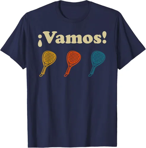 Vista 23 de Camiseta Vamos Padel Player Sport en Español Retro Hombre