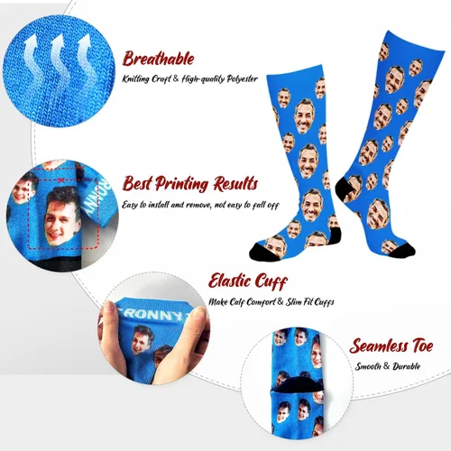 Vista 7 de Calcetines personalizados con foto, calcetines personalizados con imágenes, calcetines personalizados para hombres