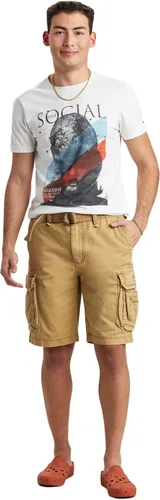 Vista 64 de Unionbay Survivor pantalones cortos de cargo con cinturón para hombre