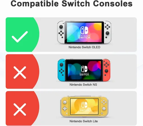 Vista 2 de JINGDU Funda protectora compatible con Nintendo Switch OLED 2021, accesorios de cubierta de TPU acoplable para consola Switch OLED y Grip Joy-Con