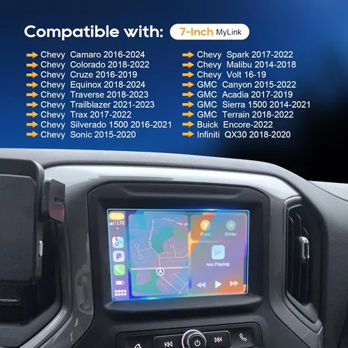 Vista 3 de LFOTPP SILVERADO 1500 - Protector de pantalla de navegación para automóvil LTZ MyLink de 7 pulgadas 2014-2021, [9H] de vidrio templado, pantalla