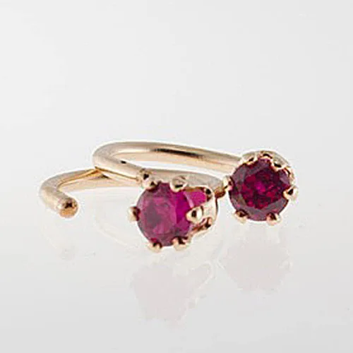 Vista 71 de Half Huggie Birthstone Gold Hoop Earrings for Women Tiny Cartilage Stud Piercing Earring Hypoallergenic Earring Screw Back Dainty Hug