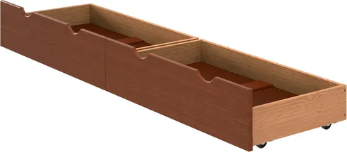 Vista 6 de Alaterre Furniture Cajones de almacenamiento debajo de la cama, juego de 2 cajones de madera maciza con ruedas para guardar debajo de la cama, se