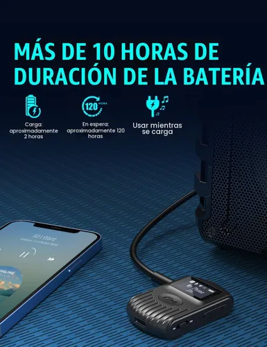 Vista 7 de COMSOON Receptor Bluetooth, negro, adaptador AUX Bluetooth 5.0 de 0.1 in