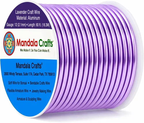 Vista 103 de Mandala Crafts - Alambre de aluminio anodizado de calibre 22 para hacer joyas - 137.2 m de alambre flexible surtido y coloreado - Doble para bonsái