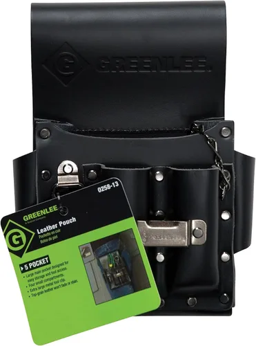 Vista 2 de Greenlee Bolsa de herramientas, cuero, 5 bolsillos