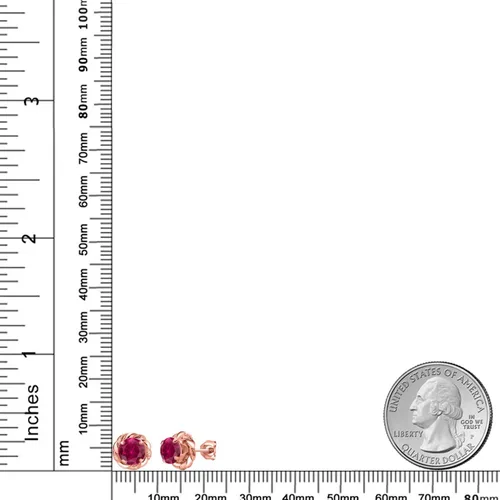 Vista 27 de Gem Stone King Aretes de plata de ley 925 de 0.236 in con piedra natal redonda para mujer