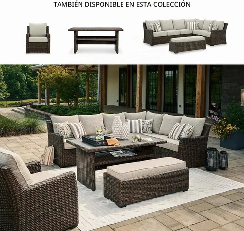 Vista 6 de Signature Design by Ashley Brook Ranch - Mesa de comedor para exteriores