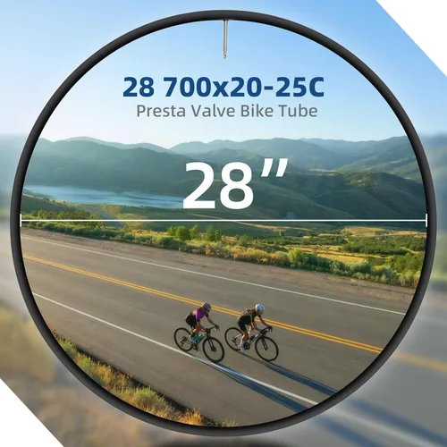 Vista 4 de AR-PRO Tubos para bicicleta de carrera 28 700x20-25C 700x32-47C, tubo interno 700C con válvula Presta Paquete de súper valor