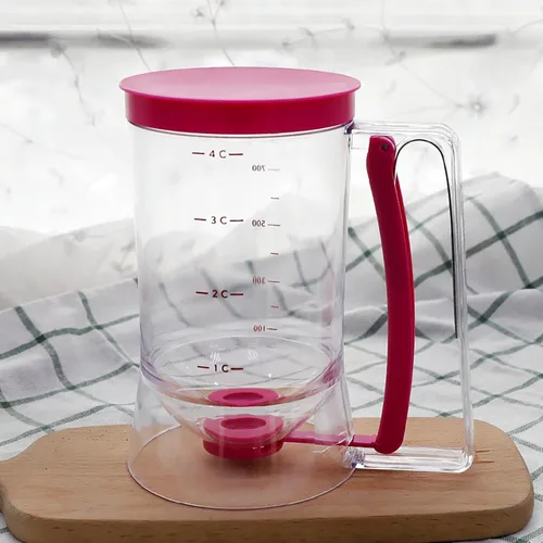 Vista 3 de Dispensador de masa para panqueques - Dispensador separador de masa, dispensador de mano para cupcakes, embudo de masa, taza de medición