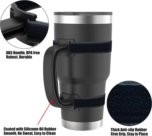 Vista 4 de 11 Colores Anticaídas Asa Ajustable para Vaso Térmico Compatible con 20 Oz a 44 Oz de YETI, RTIC, Ozark Trail, Simple Modern, SIC, SUNWILL, Tervis