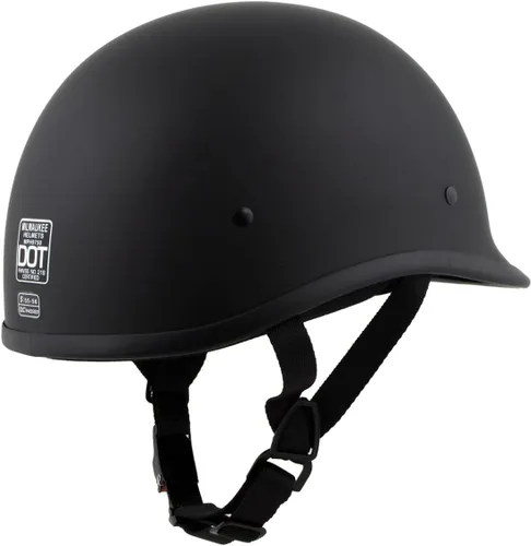 Vista 9 de Milwaukee Helmets MPH9750DOT - Casco de media motocicleta negro mate aprobado por puntos para hombres y mujeres, talla L