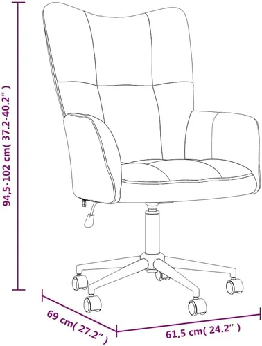 Vista 2 de Modern Velvet Office Chair with Adjustable Height, 360 Swivel and Rolling Castors, Ergonomic Computer Desk Chair for Home Office, Study Room, Dark