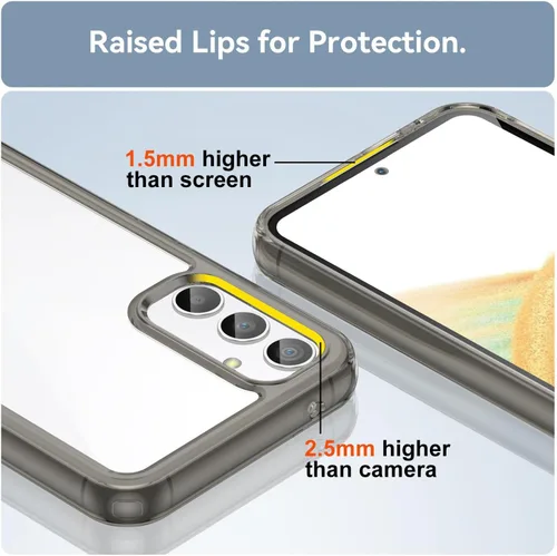 Vista 5 de Funda para Samsung S23 FE, Samsung Galaxy S23 FE 5G, con protector de pantalla de vidrio templado, 4 bolsas de aire incorporadas, no amarillea