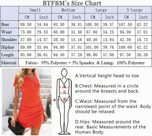 Vista 5 de BTFBM Vestidos cortos para mujeres, estilo casual de cuello en V, manga corta, vestido entallado y fruncido con botones, de verano