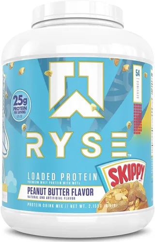 Vista 28 de RYSE Proteína en Polvo Cargada - Jet-Puffed Pastel de Cumpleaños - 25g Aislado y Concentrado de Proteína de Suero con Fibra Prebiótica y MCTs - Bajo