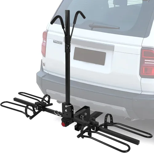 Vista 6 de Portabicicletas para coche, plegable, trasero, remolque, soporte de acero antiinclinación, portabicicletas eléctricas, portabicicletas para SUV