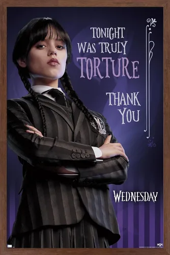 Vista 16 de Trends International Wednesday - Póster de pared de tortura, 14.72 x 22.37 pulgadas, versión enmarcada de madera de granero