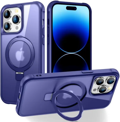 Vista 110 de CHAOFEnG - Funda compatible con iPhone 11 con soporte, color negro Fundas delgadas de grado militar para iPhone 11 con soporte de anillo