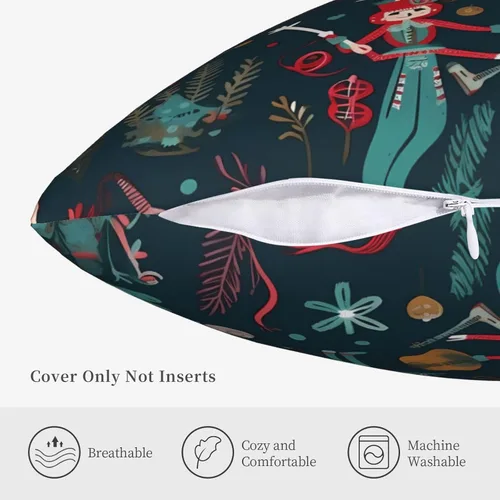 Vista 4 de Fundas de almohada decorativas de 20 x 20 pulgadas, fundas de almohada de doble cara para sofá de mujer, cascanueces de ballet, Navidad, baile
