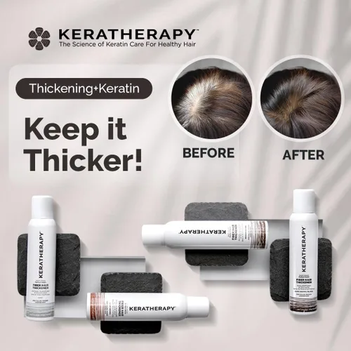 Vista 8 de Keratherapy Spray espesante de fibra con infusión de queratina, marrón medio, 4 onzas líquidas, 4.7 fl oz – Laca para el cabello voluminizadora